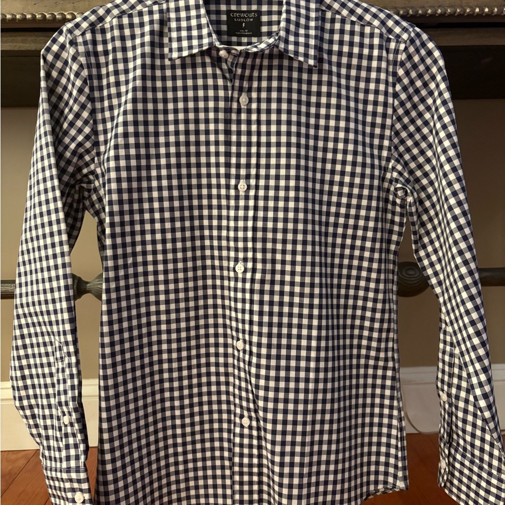 J. Crew Boy’s Navy and White Checkered Button Down Shirt